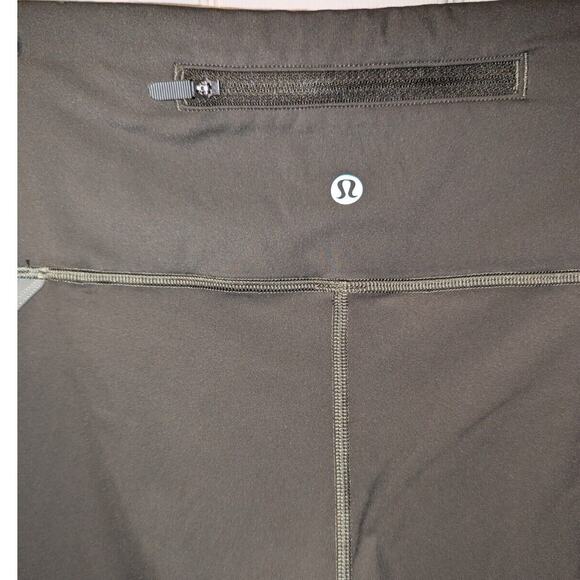 Lululemon Leggings Womens Size 12 Green ZipLine Crop 23" Nulux W6ASPS - Picture 7 of 11